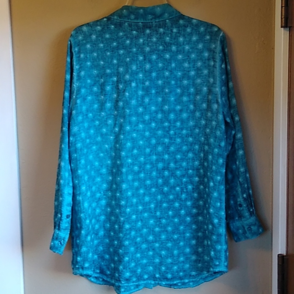 Soft Surrounding Long Line Tunic Button Front Shi… - image 8